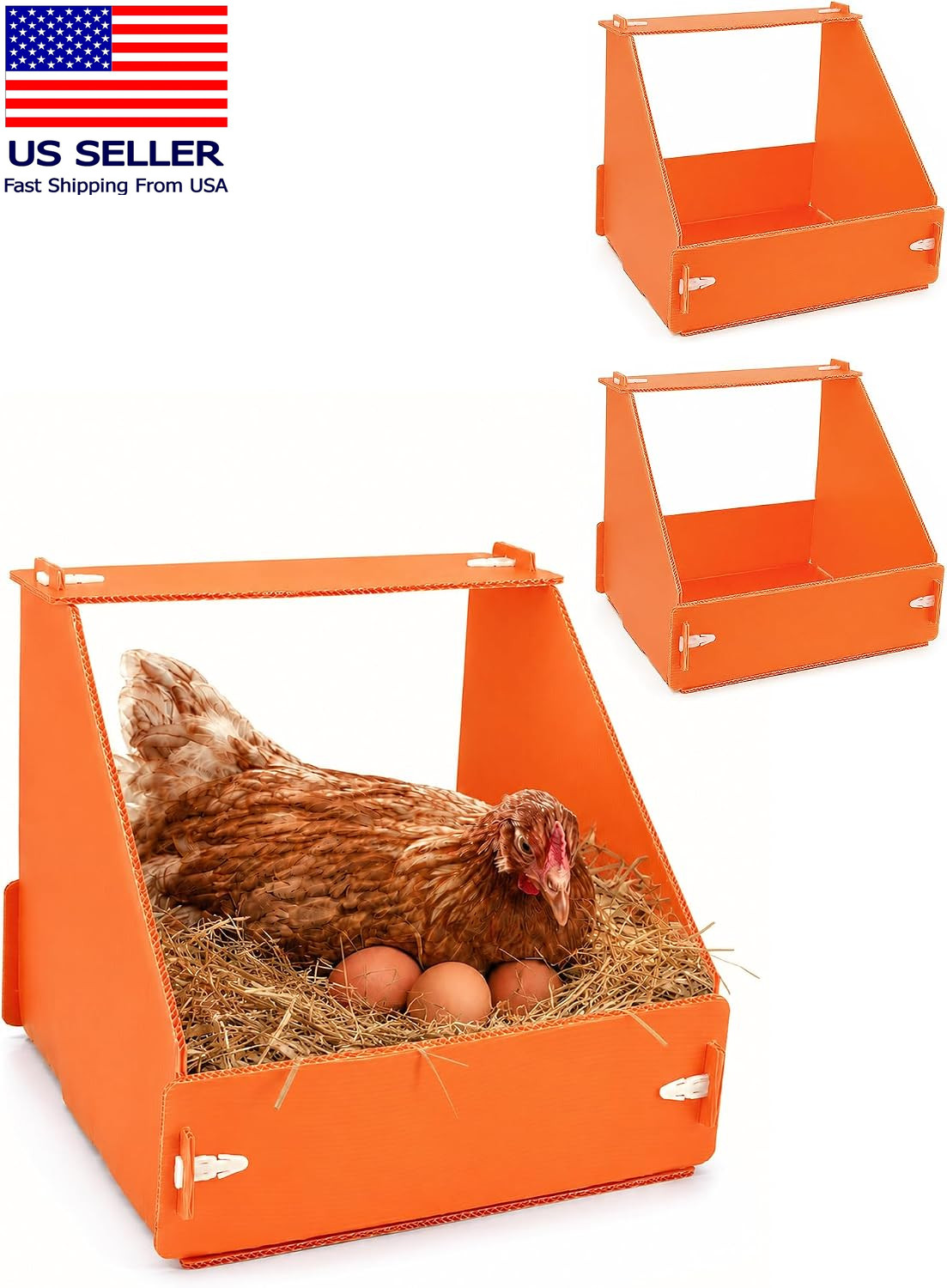 Chicken Nesting Boxes, 3 Packs, Durable | for Laying Eggs for Hens Ducks and Pou