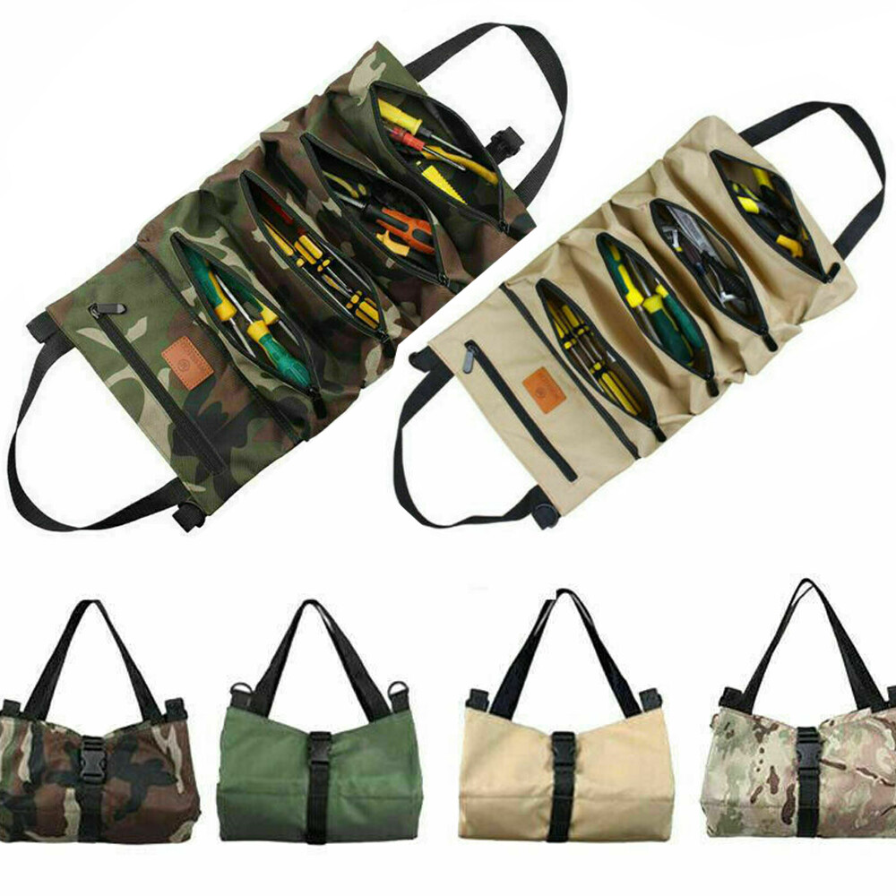 Electrician Tool Pocket Bag Roll Up Chisel Toolkit  Storage Organizer Bags New