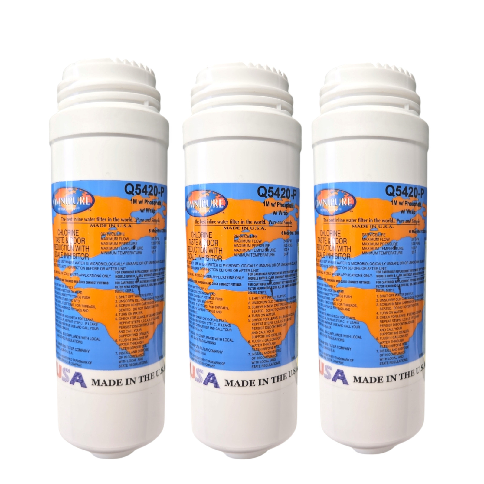 Omnipure - Q5420-P - 8" x 2.5" Q-Series Twist Off Carbon 3PACK