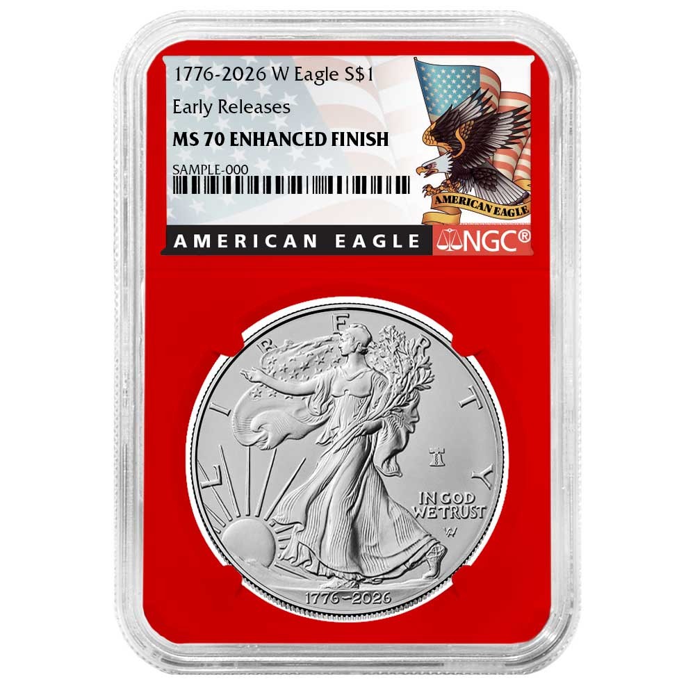 Presale - 2026-W $1 1-oz Enhanced Uncirculated American Silver Eagle NGC MS70