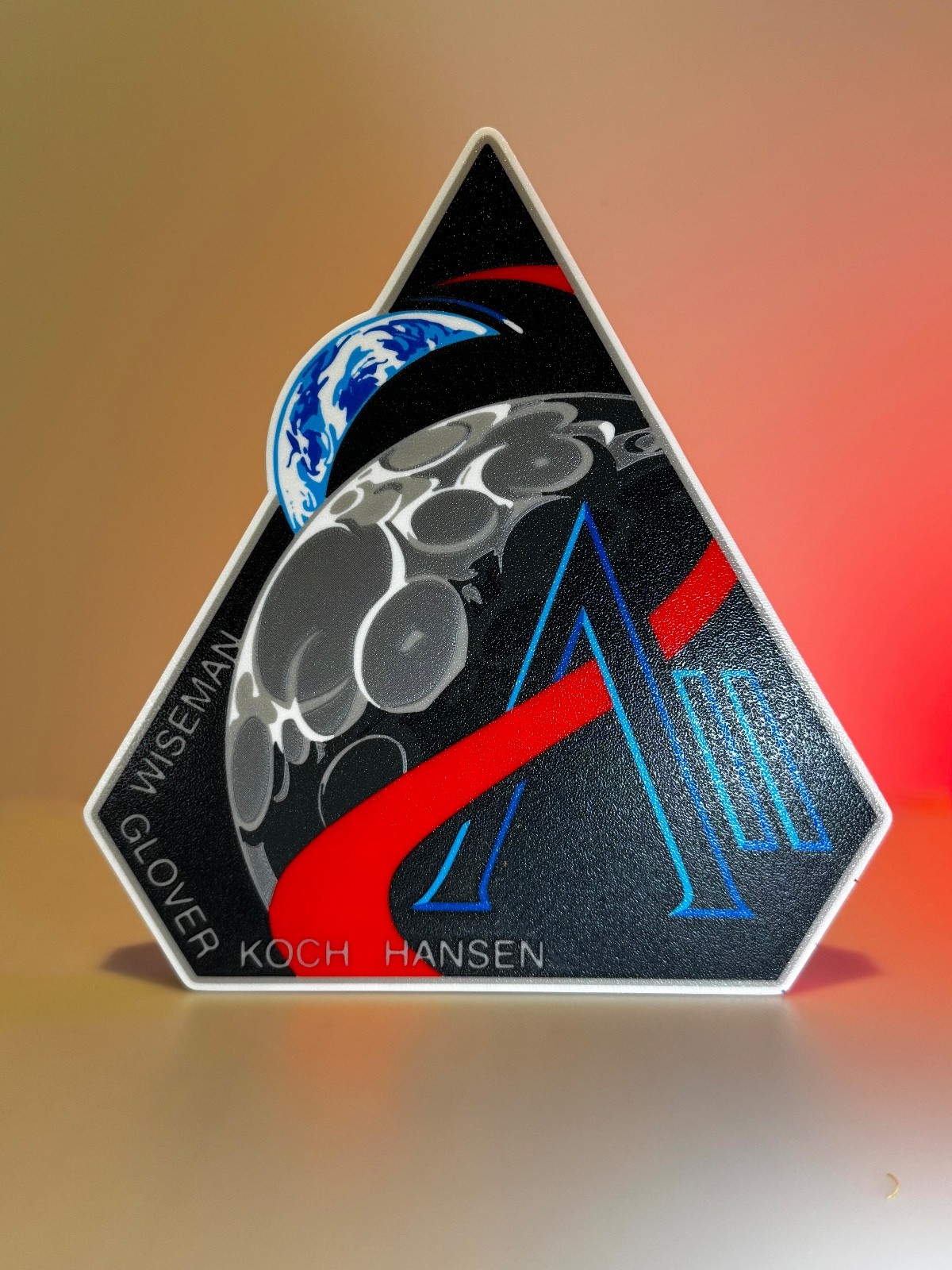 3D Printed NASA Artemis II Mission Insignia Badge Display Sign