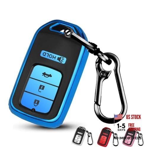 for Honda Key Fob Cover,TPU Protection Key Case for Honda 2015 4 Buttons Blue