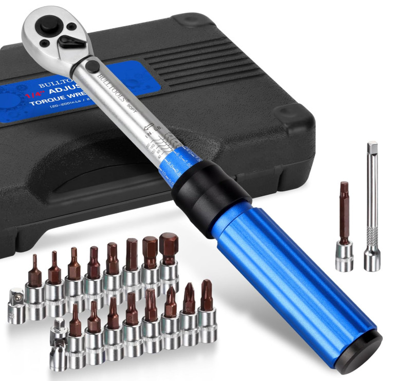 Llave dinamométrica de 1/4" con rango de 20-200 in.lb / 2,26-22,6 Nm, mecanismo