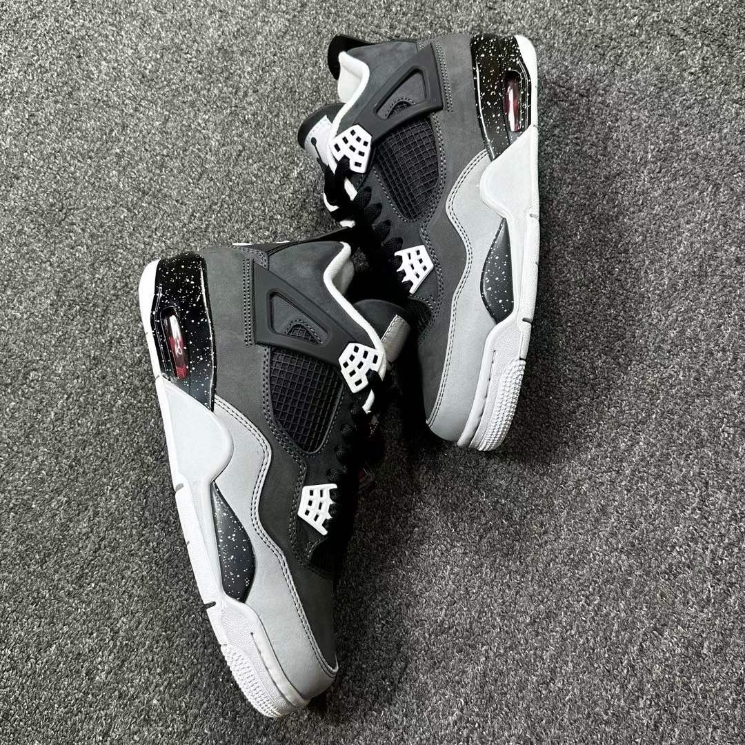 Nike Air Jordan 4 Retro Fear Grey Black Cement Speckle Men Sneakers