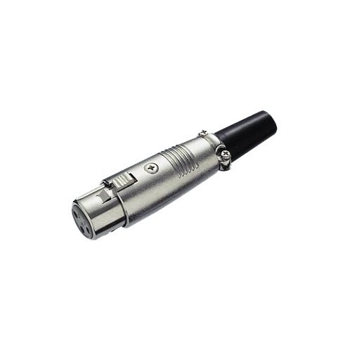 1x XLR Coupling - 3 Pin - Metal - Professional Quality - Strain Relief