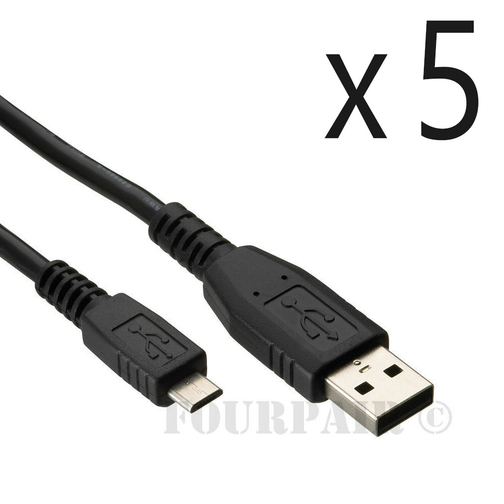 5 Pack - 6ft Micro USB Charger Cable Playstation 4 PS4 Dualshock Controller
