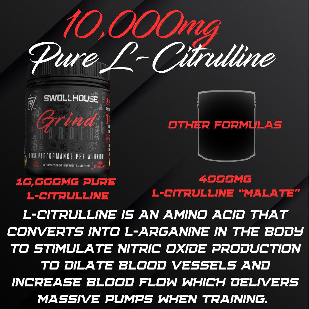 SWOLLHOUSE Grind Harder Pre Workout Powder for massive pump energy and focus