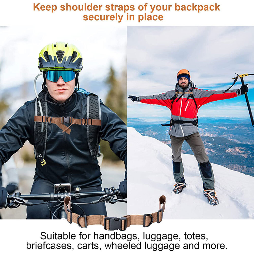 2PCS Adjustable Nylon Webbing Sternum Strap Backpack chest Harness Zipper Pulls