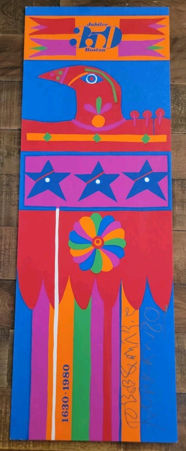 Norman Laliberte Original Lithograph Signed "Norman" 1980 For Boston 350 Jubilee