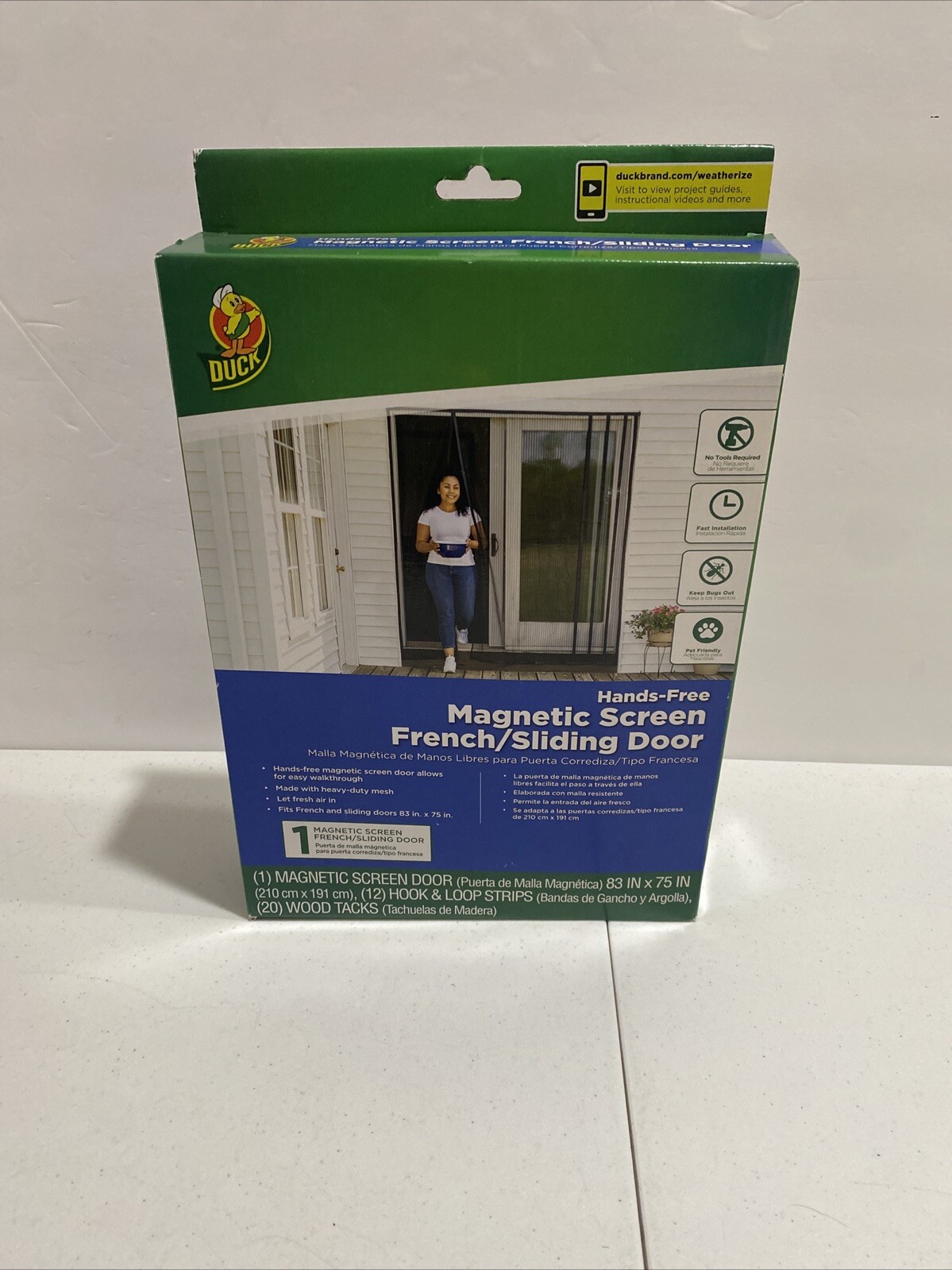 New Duck Hands-Free Magnetic Screen for French/Sliding Doors 75 in. x 83 in.