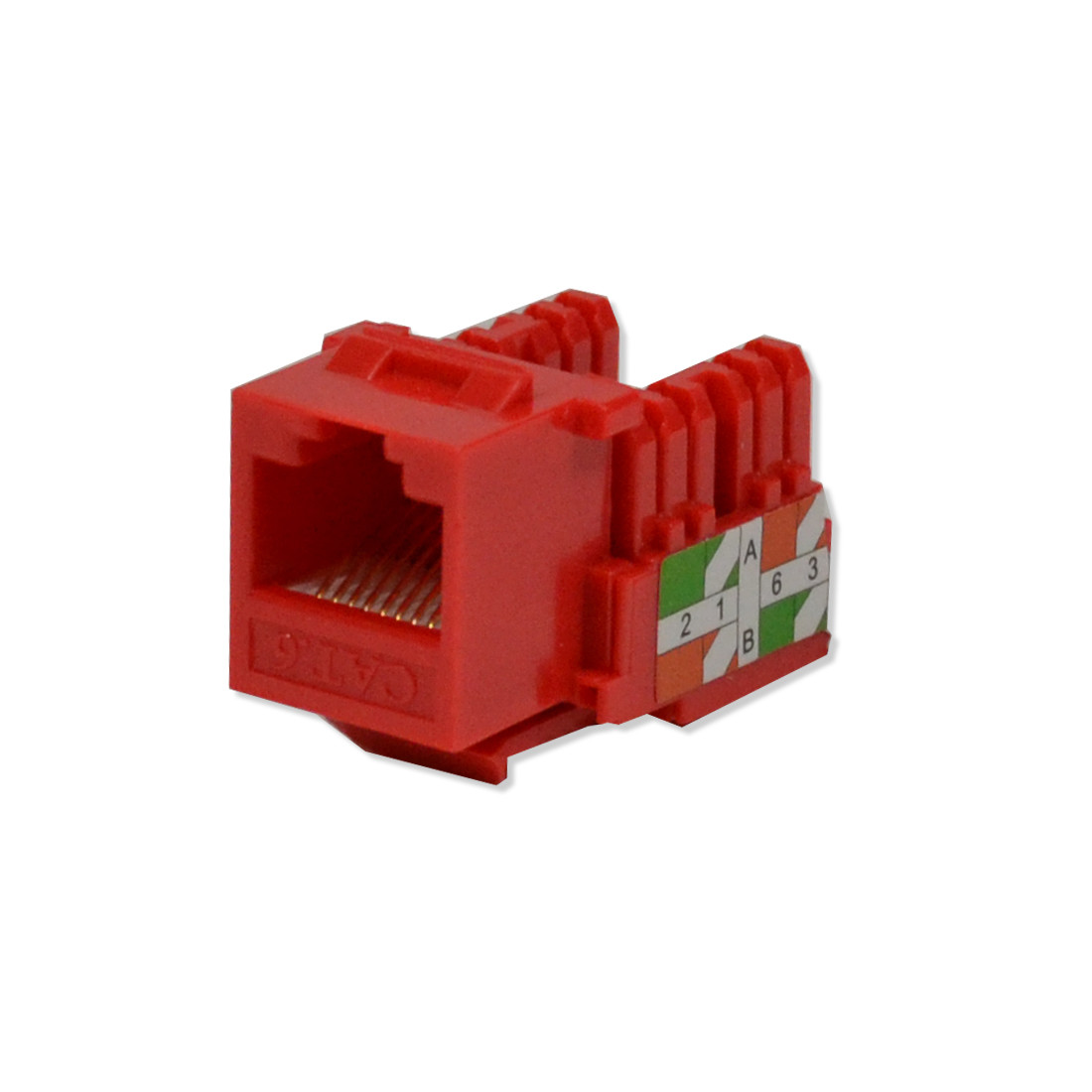 25 pack lot Keystone Jack Cat6 Red Network Ethernet 110 Punchdown 8P8C