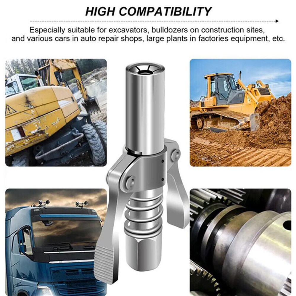 Grease Tool Coupler Quick Lock and Release Double Handle 10000 PSI High Pressure