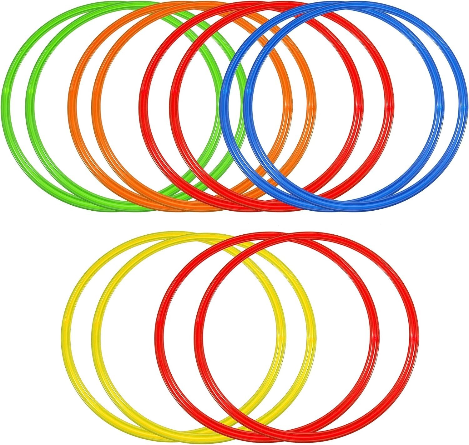 12PCS Obstacle Course Rings 24" Exercise Hoops Playground Gym Toys 5 Colors
