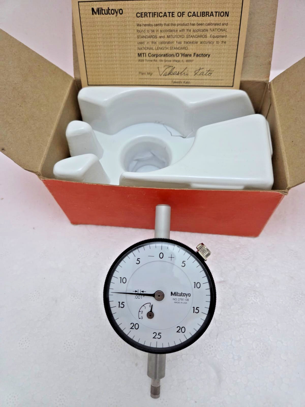 Mitutoyo 2781-08 Dial Indicator 0.001" Grad USA Made - Brand New