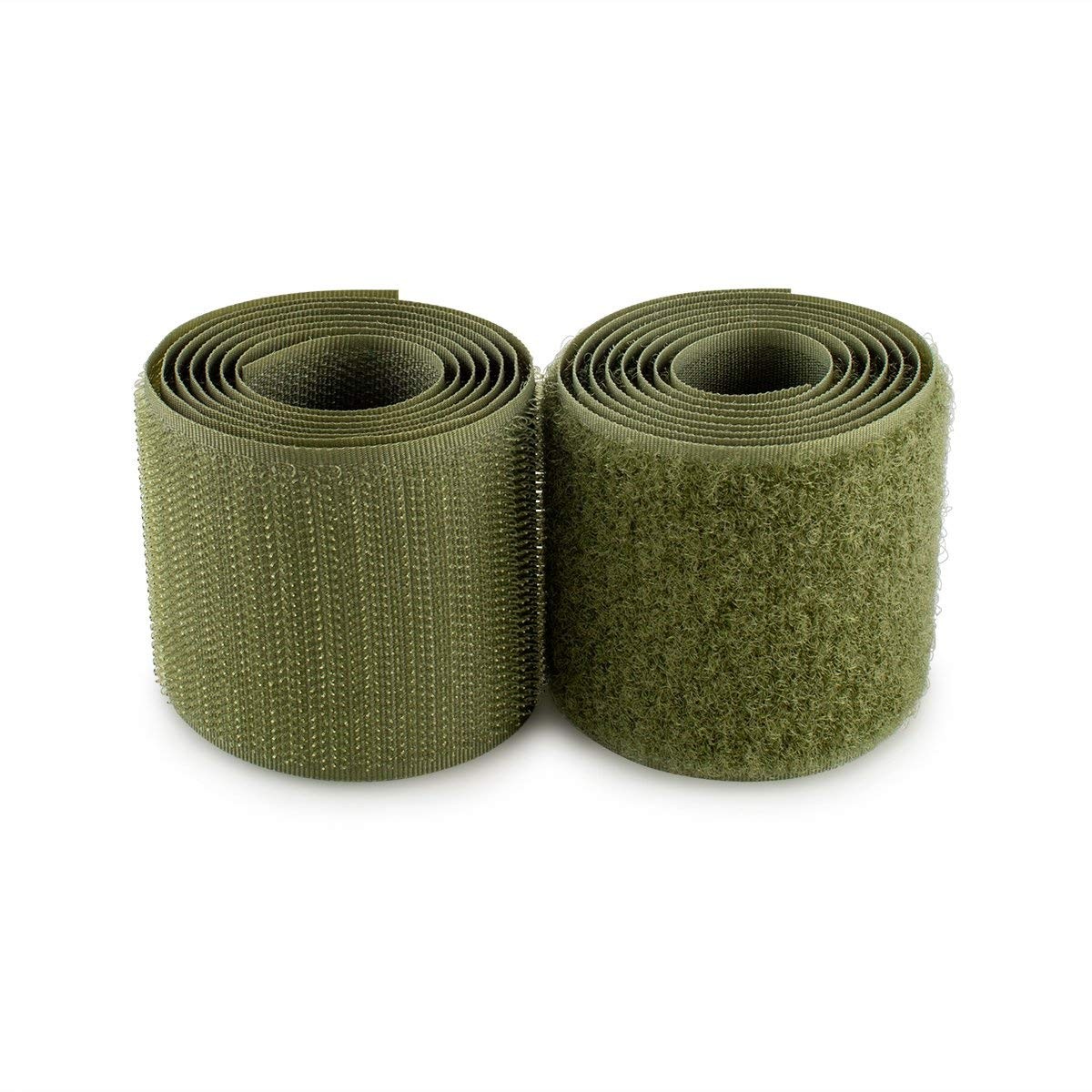 2 inch Wide Olive Drab Sew on Hook and Loop Tape Non-Adhesive 1 Yd Length Oli...
