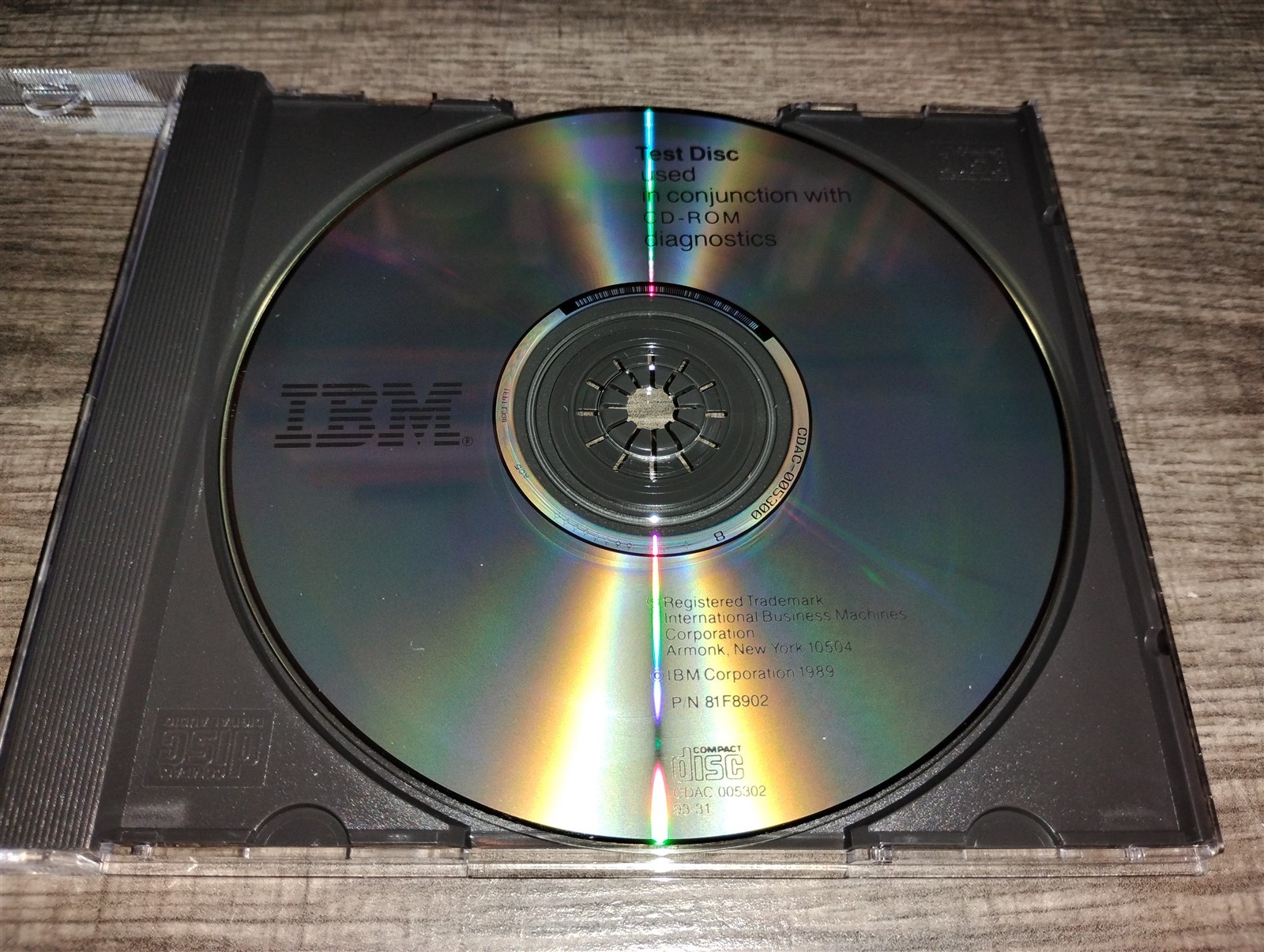 1989 IBM Test Disc Used in Conjunction with CD-ROM diagnostics P/N 81F8902