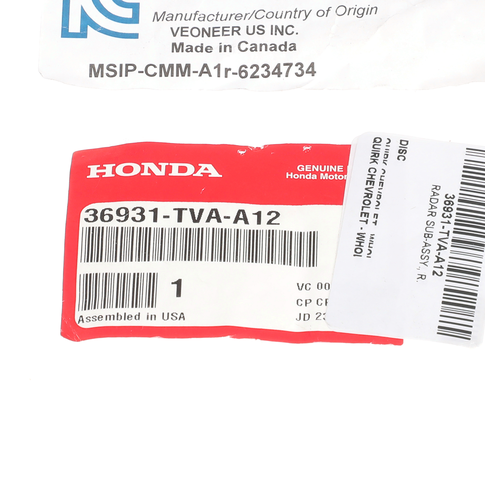 Genuine Honda Object Sensor 36931-TVA-A12