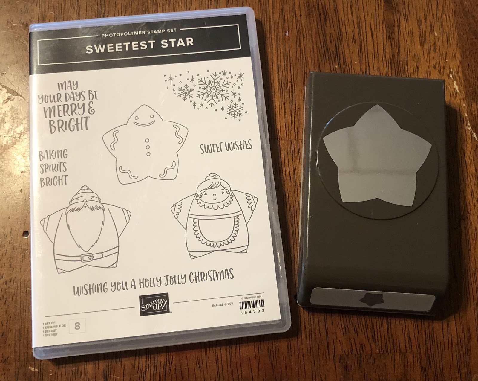 Stampin Up Sweetest Star Stamp Set With Punch, Santa, Mrs. And Gingerbread