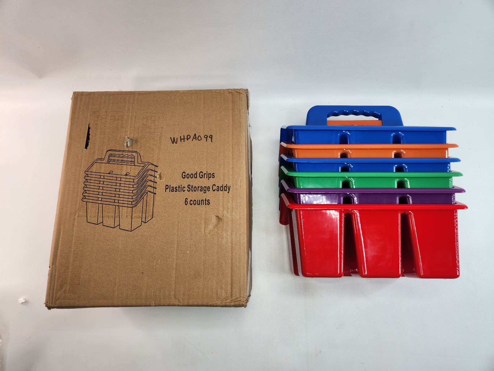 (6 Pack) Arts + Crafts Storage Caddy Bins Plastic Crayons Markers Class