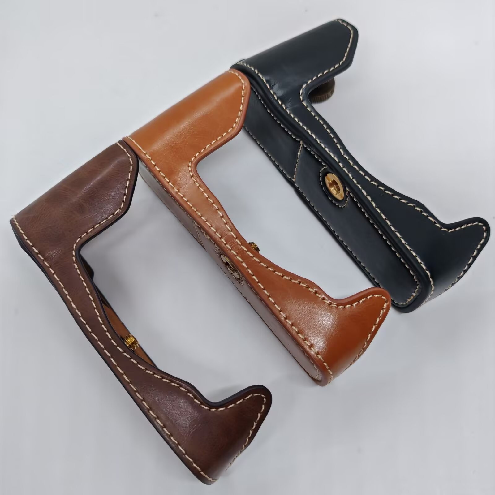 Leather Half case for Digital Olympus PEN-F Camera Protect Grip