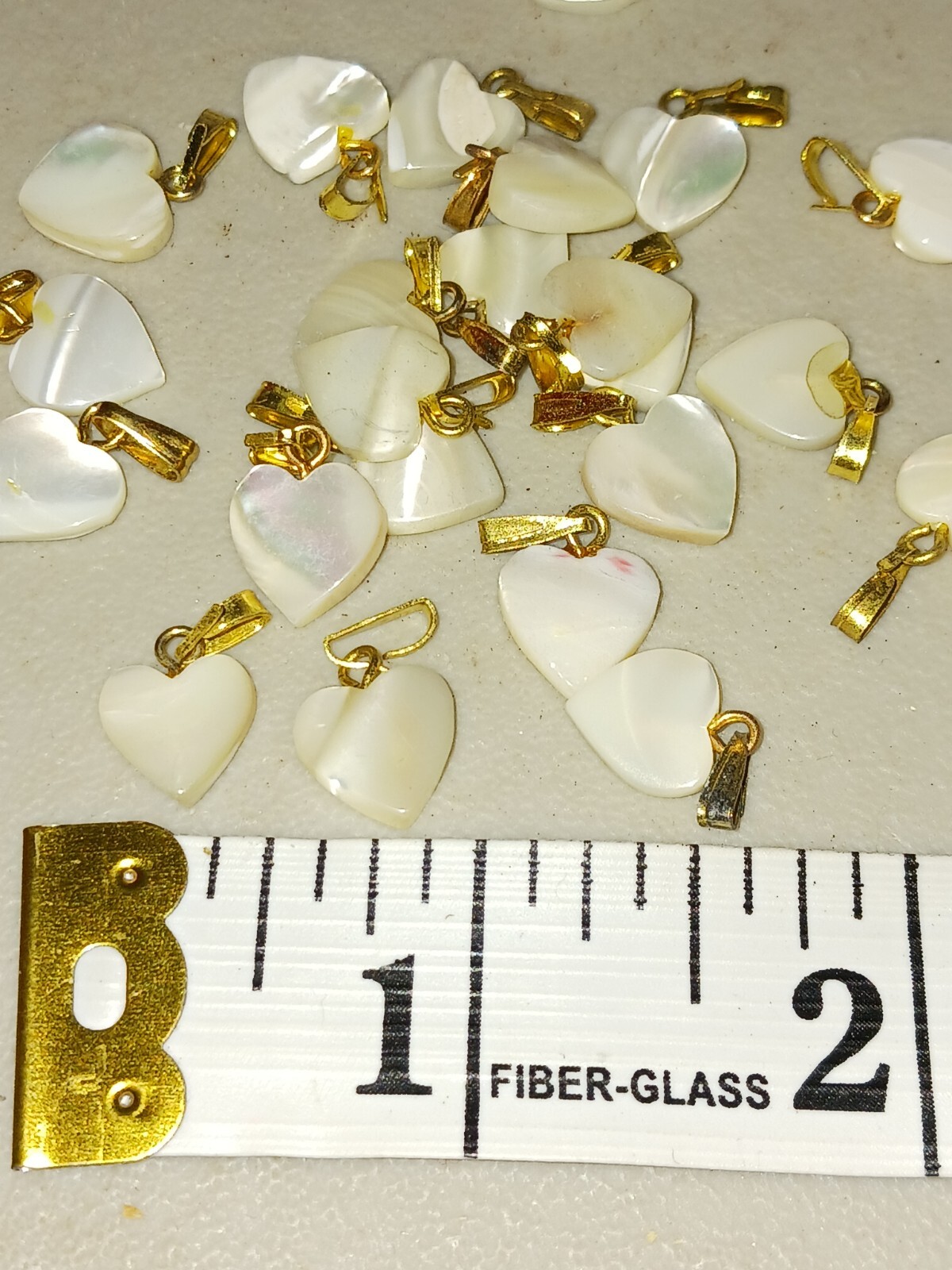 Mother of pearl, hearts,,4 charms, charm for bracelet, crafts, jewelry making