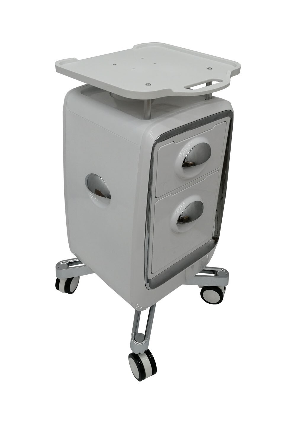 ABS Material Vertical Office Medical Cart Loading 77lb Mobile Trolley Car