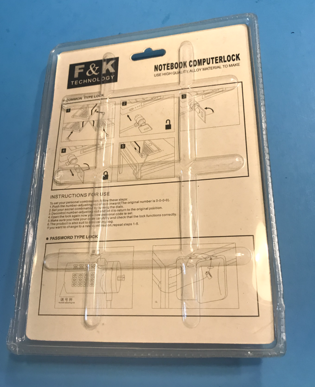 F&K TECHNOLOGY NOTEBOOK COMPUTERLOCK