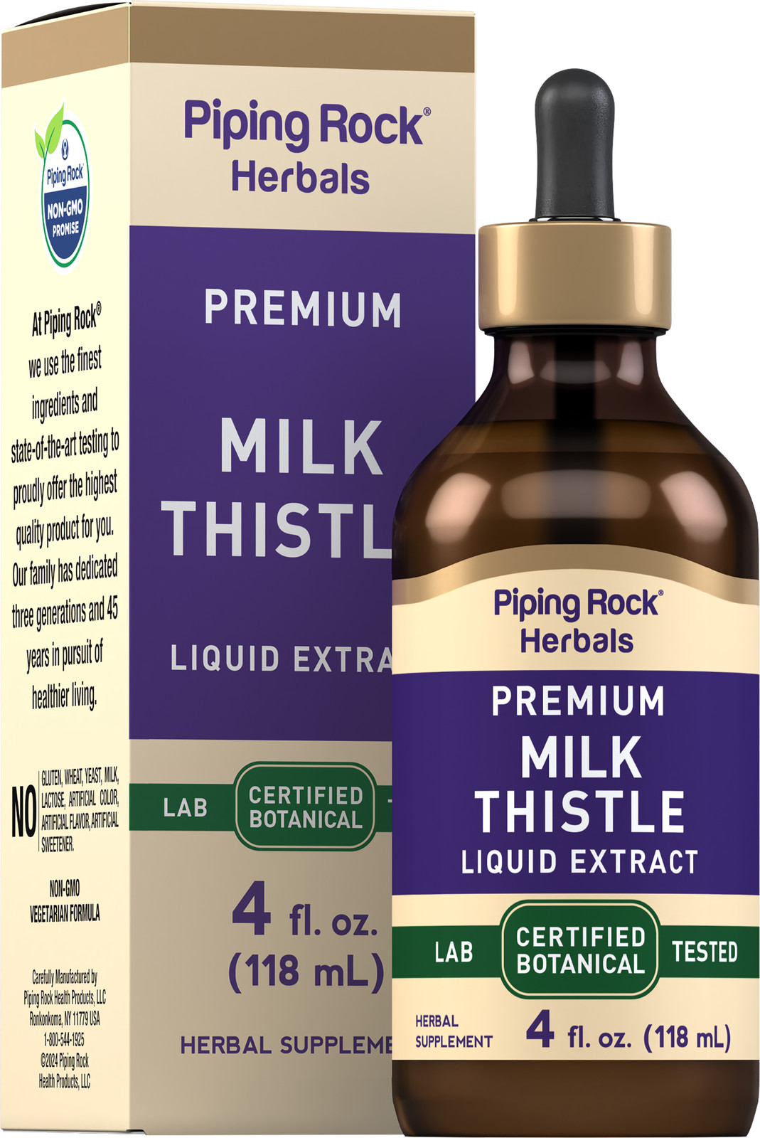 Milk Thistle Seed Extract | 4 fl oz | Liquid Supplement Drops | by Piping Rock