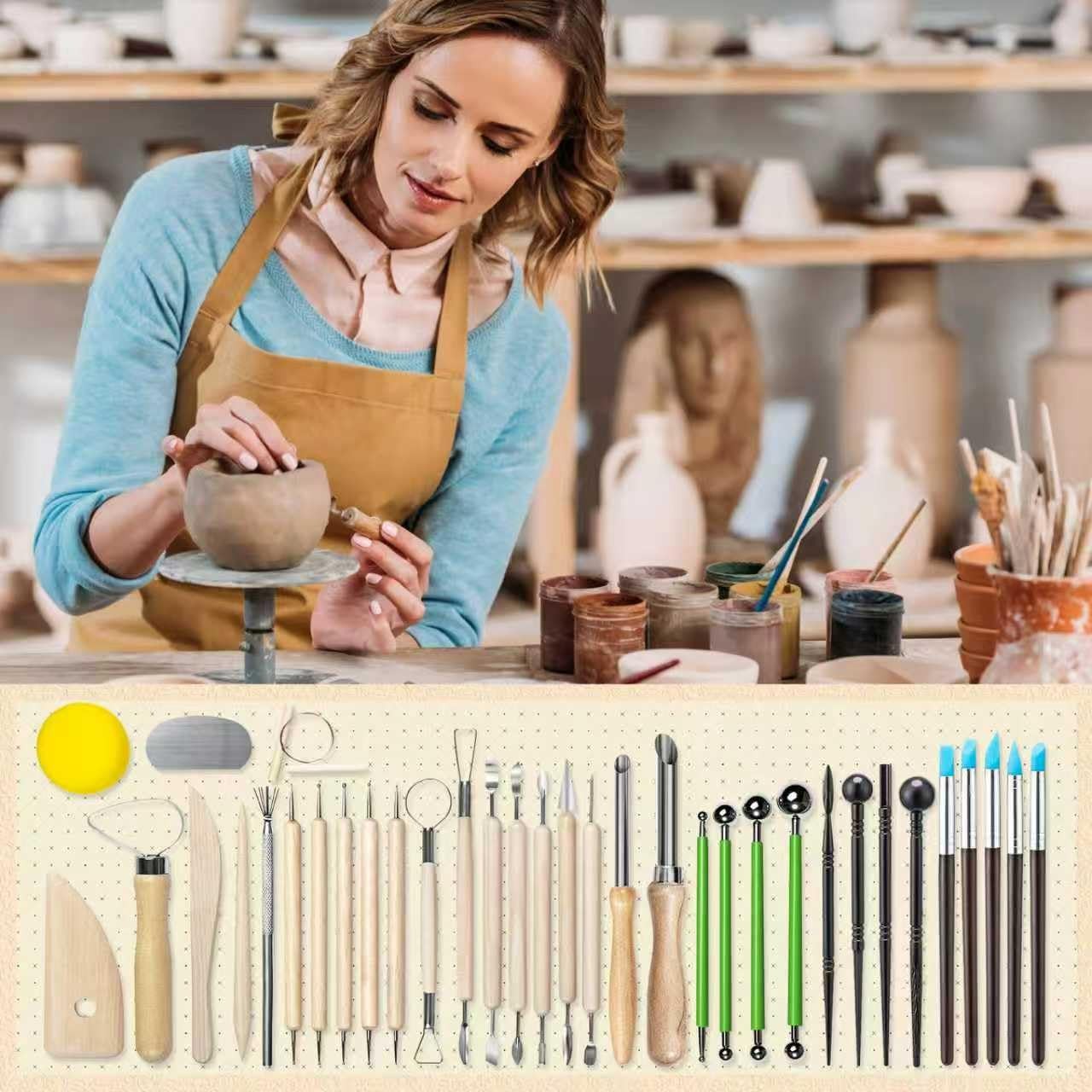 36 PCS Clay Sculpting Tools Kit Pottery Modeling Carving Set for Beginners