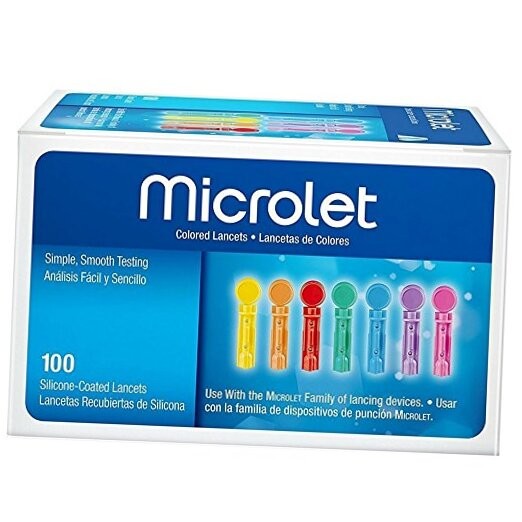 Microlet Colored Lancets 100 Each ( 3 pack)