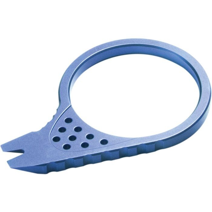 Kubey Pry Tool Blue With Finger Ring Titanium Construction Durable Lightweight