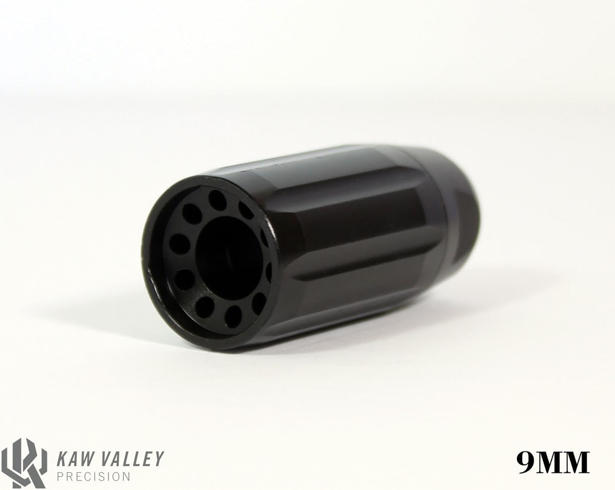 Kaw Valley Precision 9MM 1/2x28 Black Linear Comp