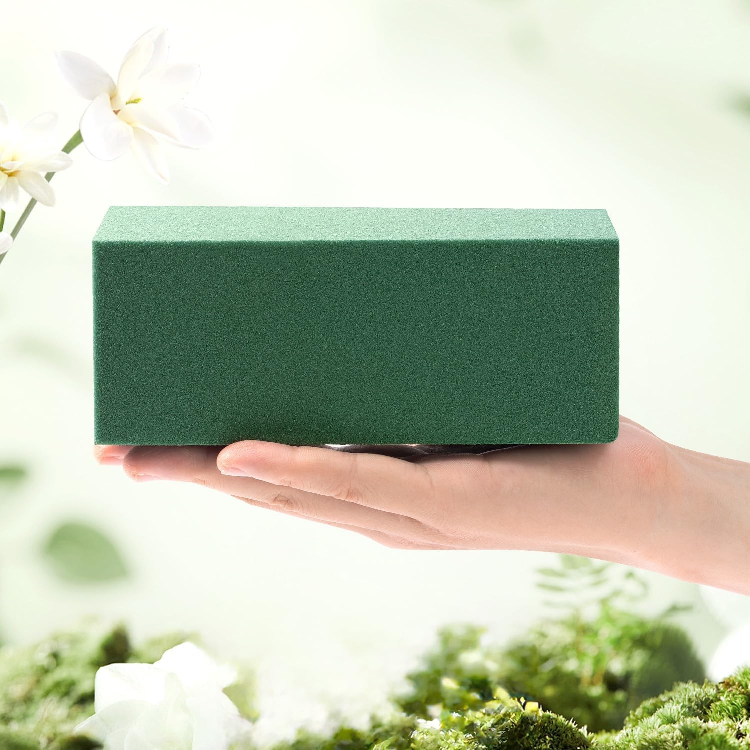 Crafare Wet Floral Foam Blocks 6x3x2.5in Pack of 4 Green