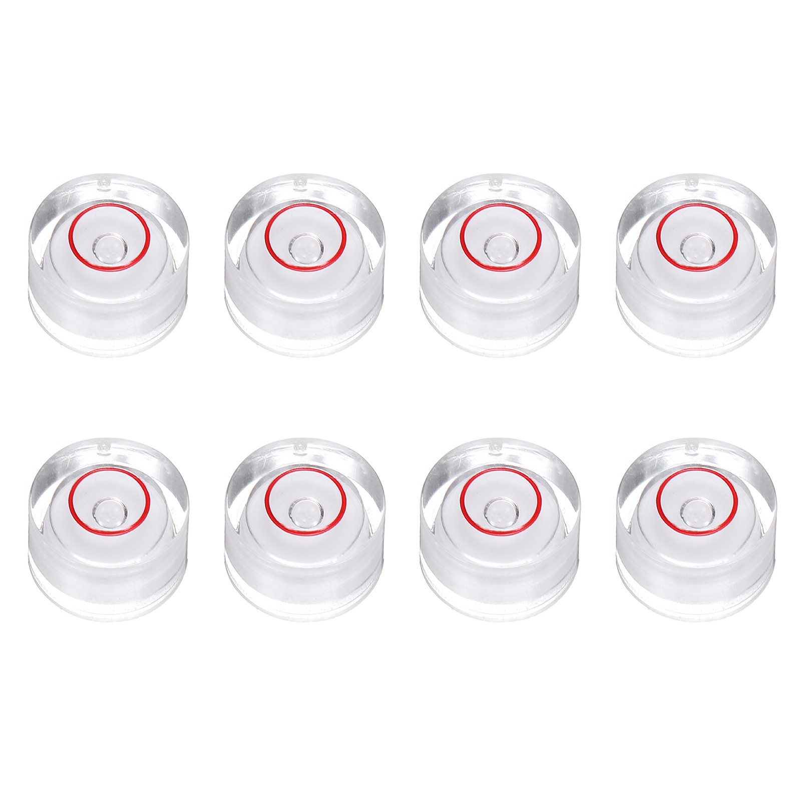 8pcs Circular Bubble Spirit Level 10x6mm Bubble Spirit Level White/Red