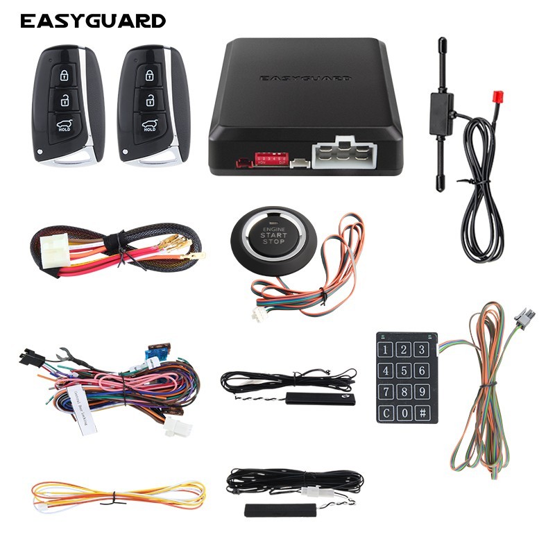 EASYGUARD EC002 Rolling Code PKE car Alarm Passive keyless Entry Remote starter