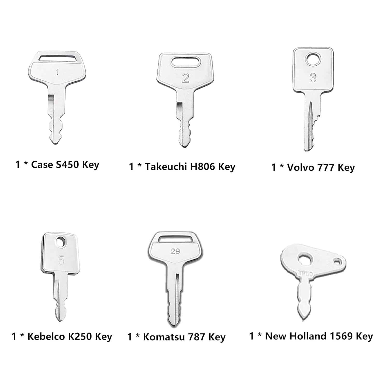 12 Pcs Dumper Keys, Ignition starter Key Set, Construction Universal Ignition St