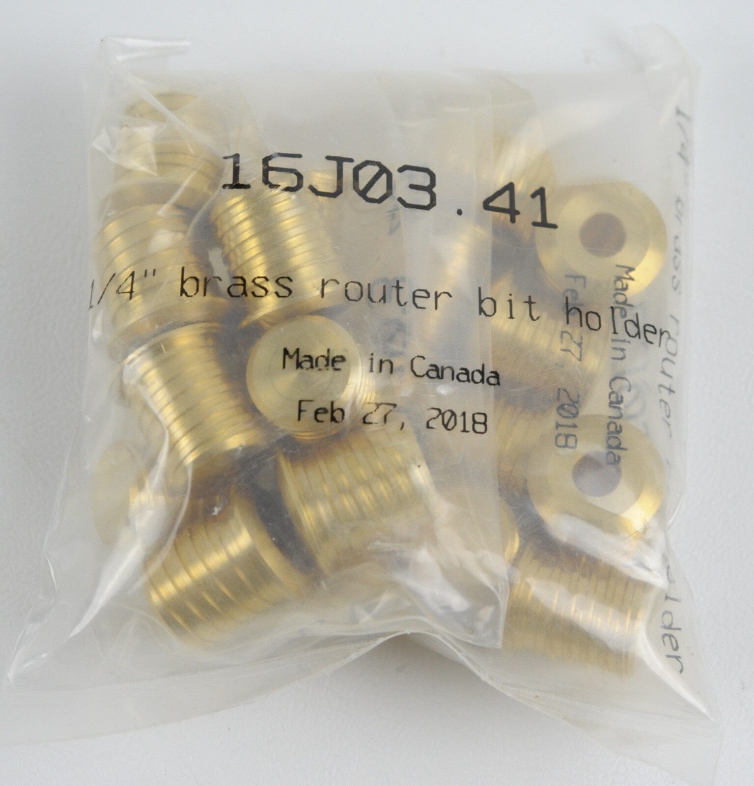 1/4" Brass router bit holders (20) - Made in Canada