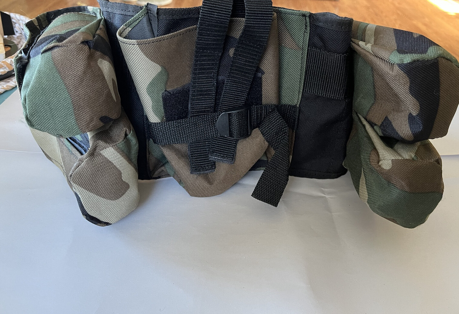 Paintball Horizontal Harness Waist Belt 4 Pod Holder Camouflage Adjustable Waist