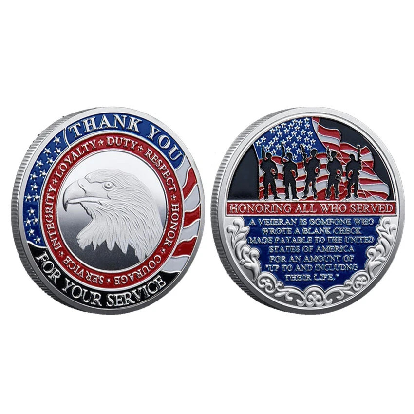 Commemorative Thank You for Your Service Veteran Challenge Coin~SHIPS FROM USA