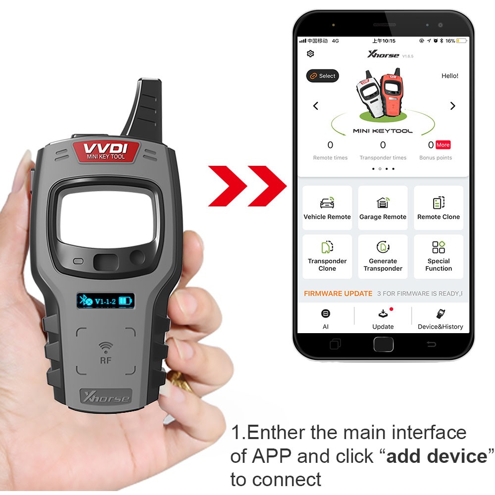 Xhorse VVDI MINI Key Tool Cloner Remote Generator No Copy 48 Transponder 96 bit