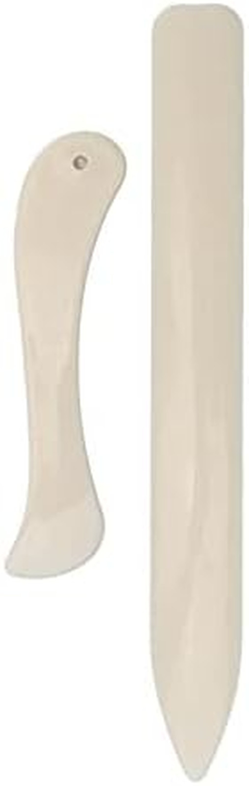 Bone Folder Set, 2 Piece Plastic Paper Creaser, Leather Burnishing Tool for Book