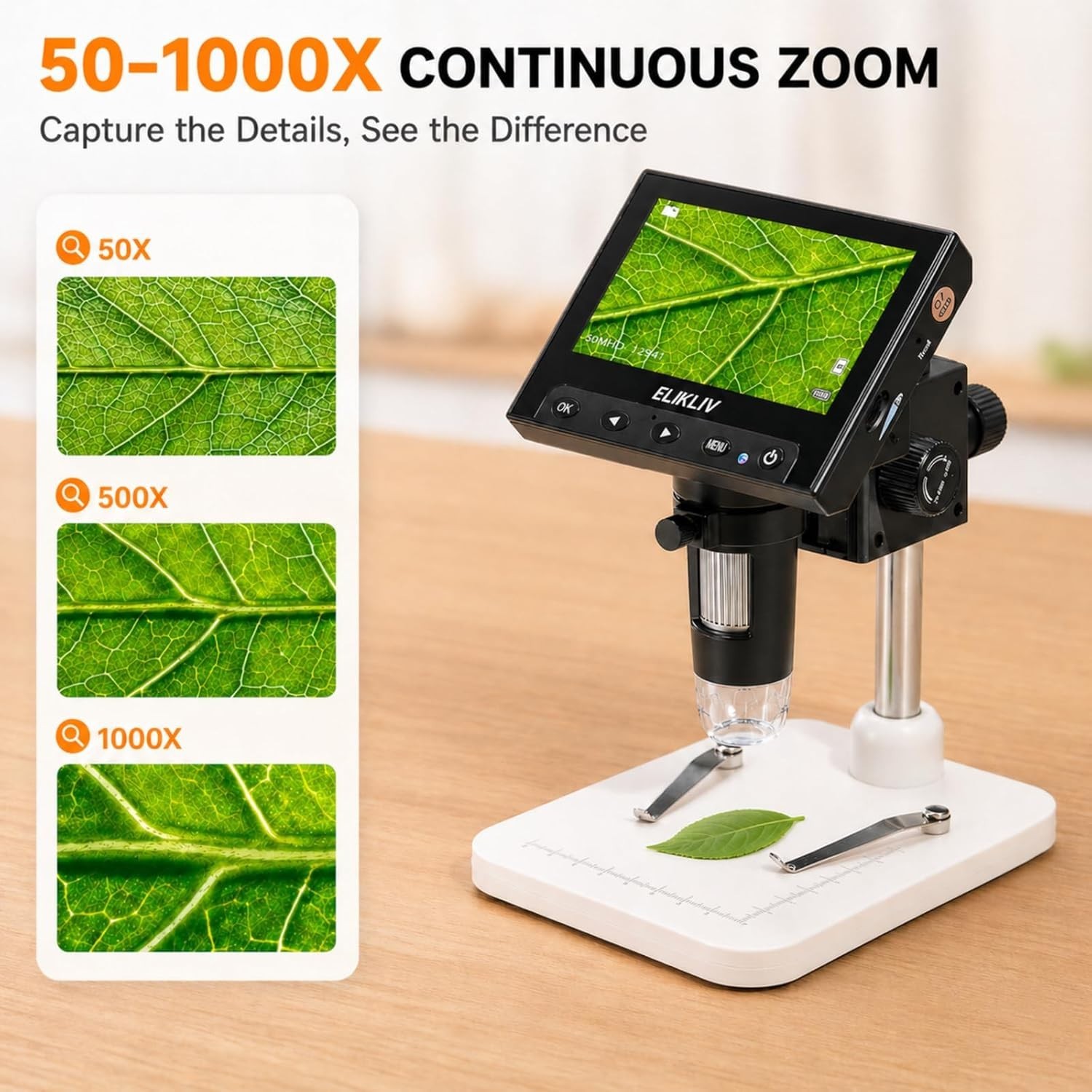 Coin Collector's Digital Microscope, LED Illumination