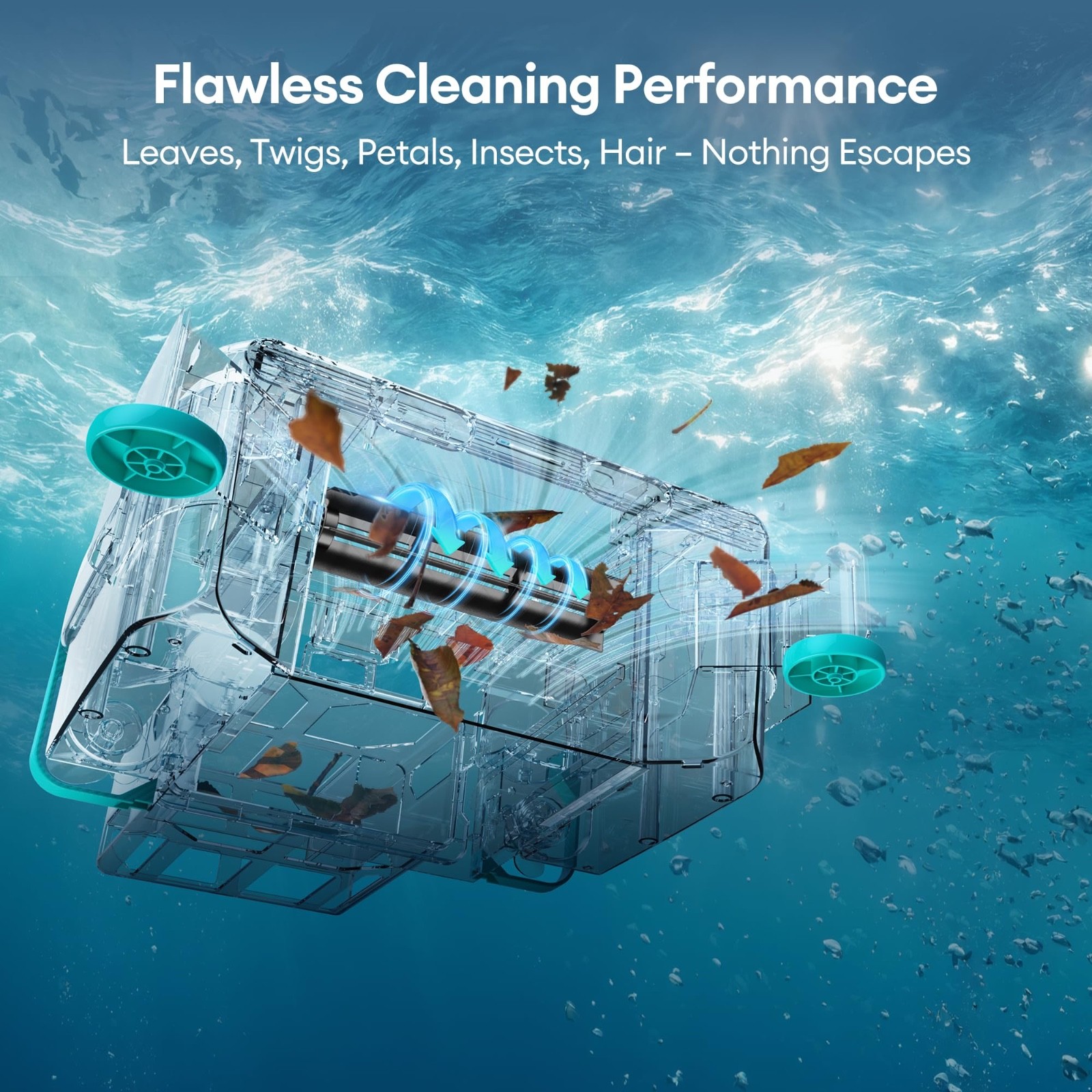 Robotic Pool Cleaner, Wireless Solar Electric Automatic Vacuum, Rechargeable