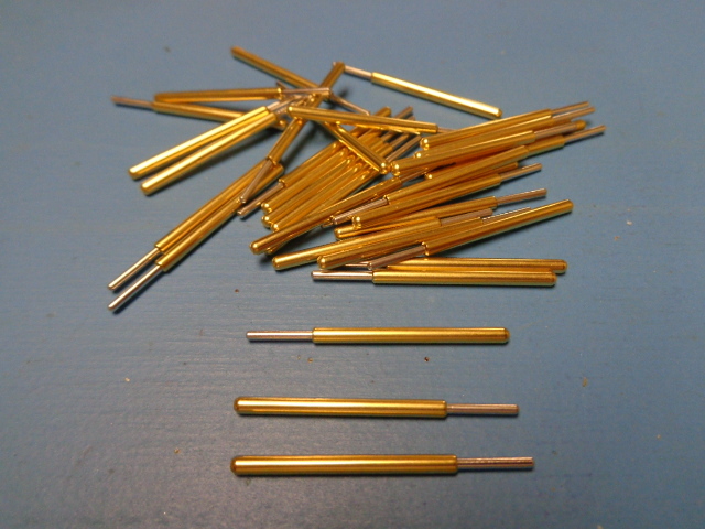 (50) SPA-3J Everett Charles Pogo Spring Pin Full Rounded Tip Gold MADE IN USA