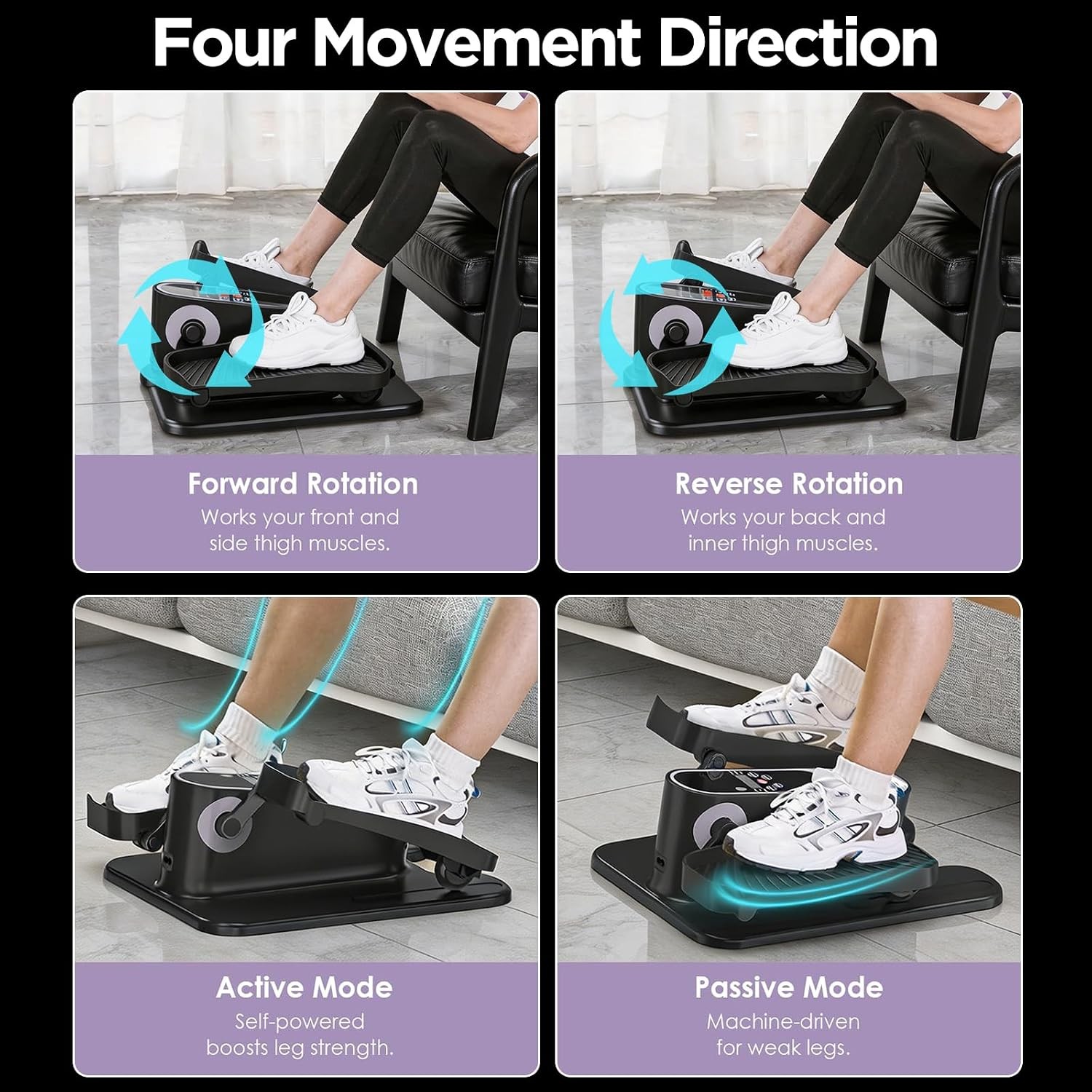 Mini Elliptical Machine for Leg Exerciser Portable Seated Foot Pedal Exerciser
