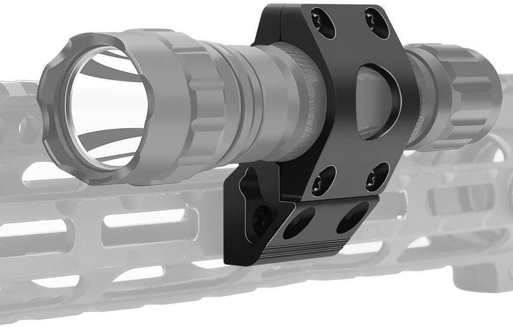 CNC Machined 1-Inch Flashlight Mount for M Lock Rails - Lightweight & Durable