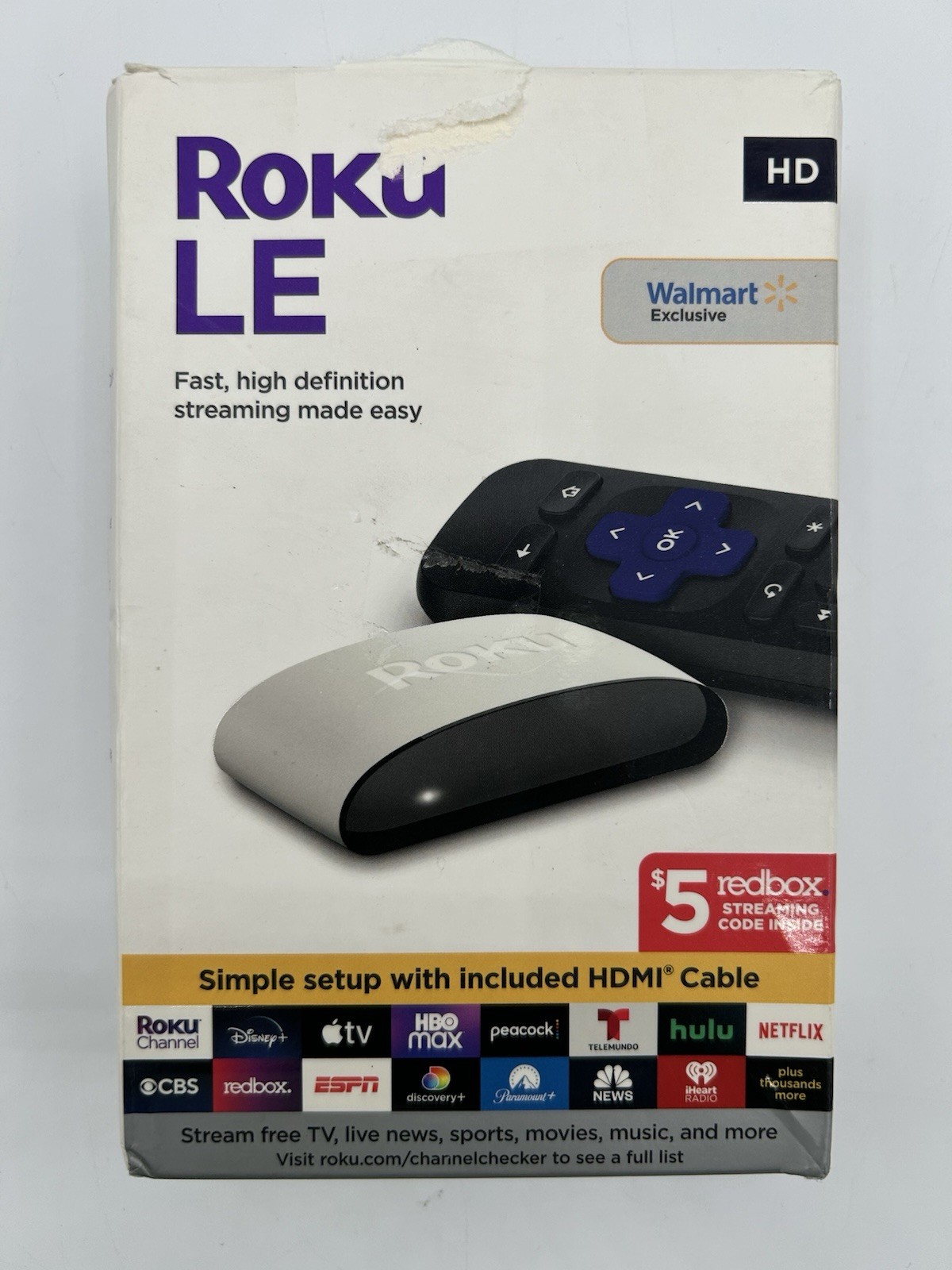 Roku LE HD Streaming Media Player with High Speed HDMI Cable,Remote - Openbox