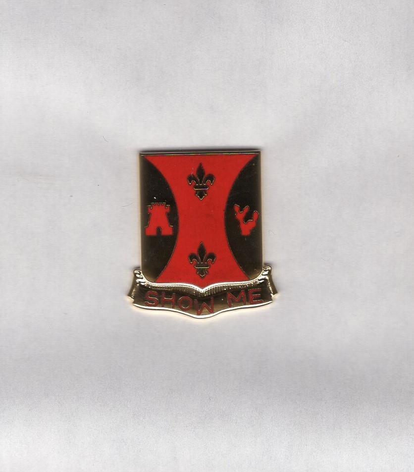 US Army 128th Field Artillery FA crest DUI clutchback c/b badge G-23