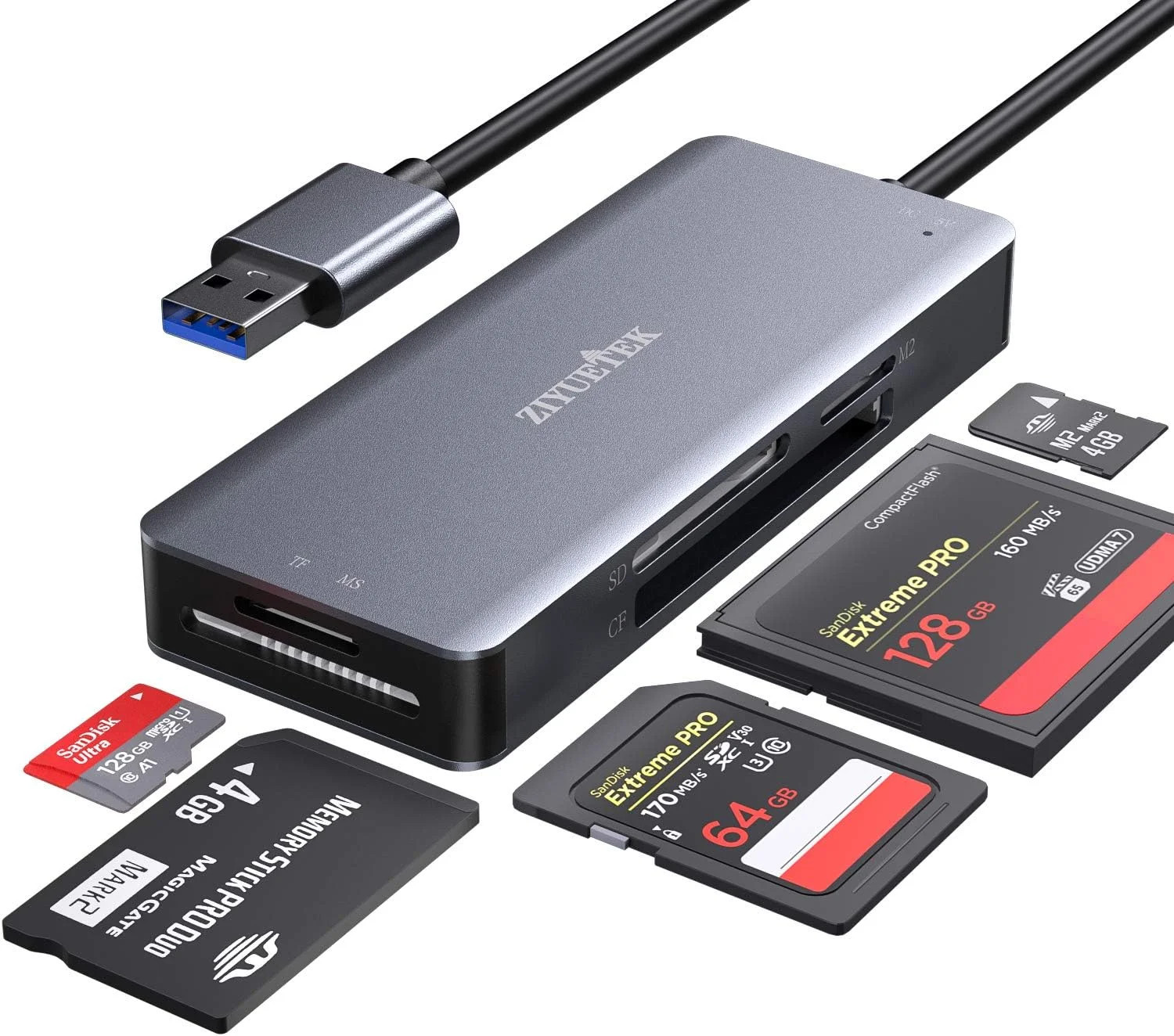 CF Card Reader,USB 3.0 to Compact Flash Memory Card Reader Adapter 5Gbps Read 5