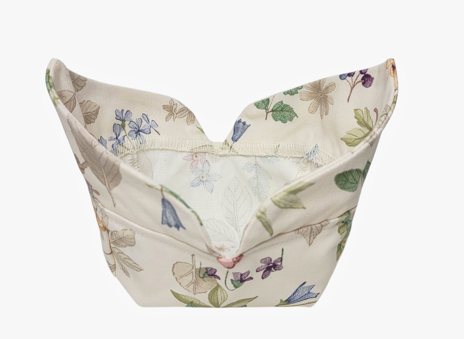 Authentic Longaberger Basket Liner Floral Leaf Fabric ~9–10” Neutral